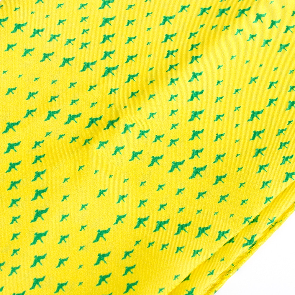 Yellow, Scarves, Silk, Accessories, Unisex, 26"x26", Flying Duck pattern, Tartan, 969018